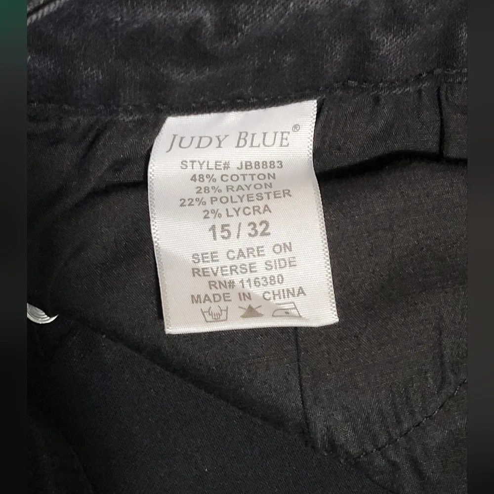 Judy Blue Skinny Mid Rise Jeans Black Size 32 - Picture 5 of 7